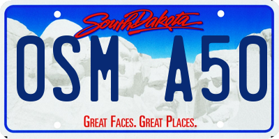 SD license plate 0SMA50