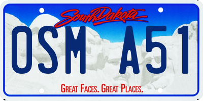 SD license plate 0SMA51