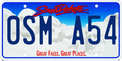 SD license plate 0SMA54