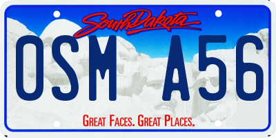 SD license plate 0SMA56