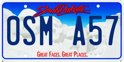 SD license plate 0SMA57