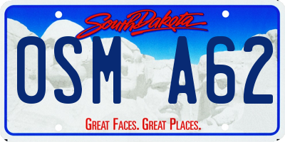 SD license plate 0SMA62