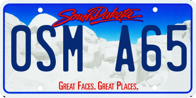 SD license plate 0SMA65