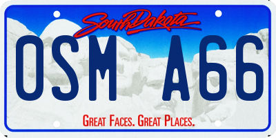 SD license plate 0SMA66