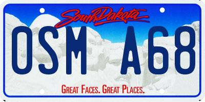 SD license plate 0SMA68