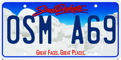 SD license plate 0SMA69