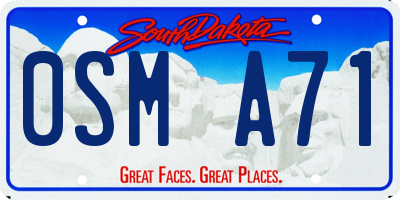 SD license plate 0SMA71