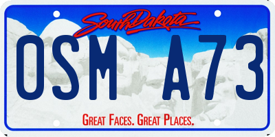 SD license plate 0SMA73