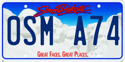 SD license plate 0SMA74