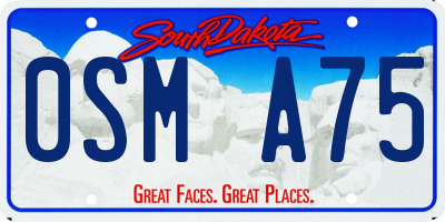 SD license plate 0SMA75