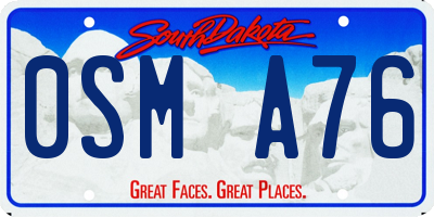 SD license plate 0SMA76