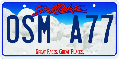 SD license plate 0SMA77