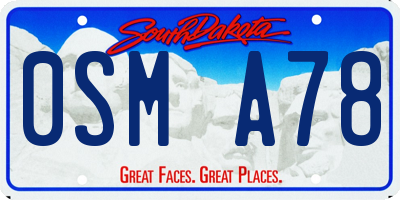 SD license plate 0SMA78