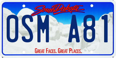 SD license plate 0SMA81