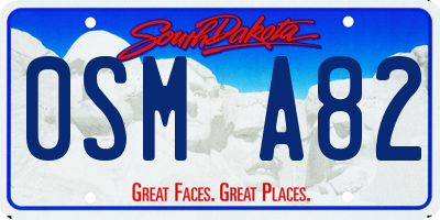 SD license plate 0SMA82