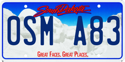 SD license plate 0SMA83