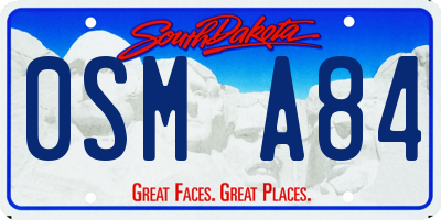 SD license plate 0SMA84