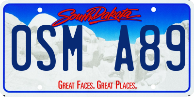 SD license plate 0SMA89