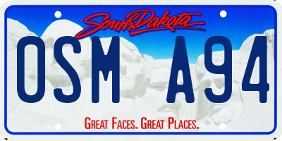 SD license plate 0SMA94