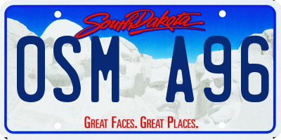 SD license plate 0SMA96