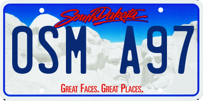 SD license plate 0SMA97