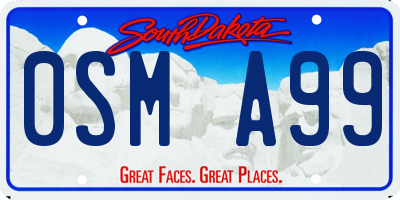 SD license plate 0SMA99