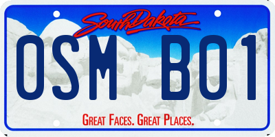 SD license plate 0SMB01