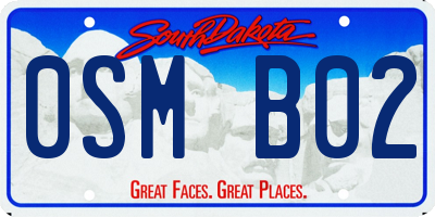 SD license plate 0SMB02