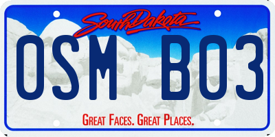 SD license plate 0SMB03