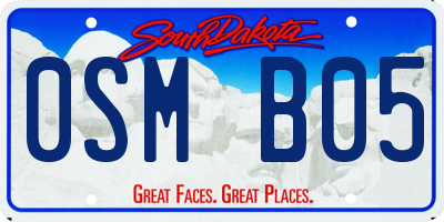 SD license plate 0SMB05