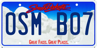 SD license plate 0SMB07