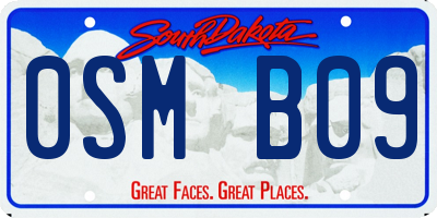 SD license plate 0SMB09