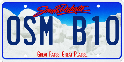 SD license plate 0SMB10