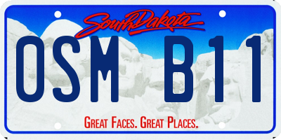 SD license plate 0SMB11