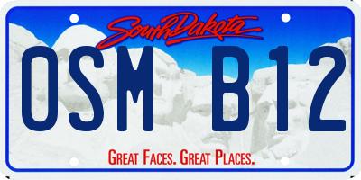 SD license plate 0SMB12