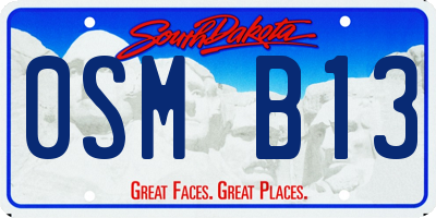 SD license plate 0SMB13