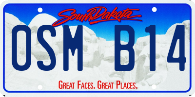 SD license plate 0SMB14