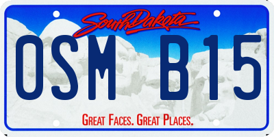SD license plate 0SMB15
