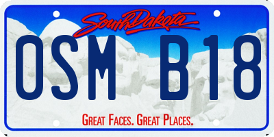 SD license plate 0SMB18