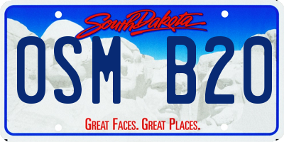 SD license plate 0SMB20