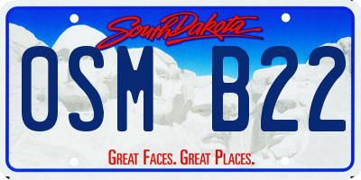 SD license plate 0SMB22