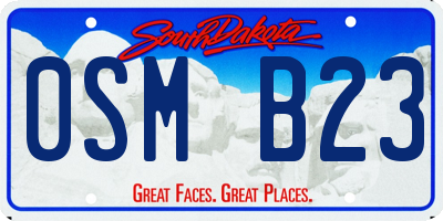 SD license plate 0SMB23