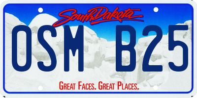 SD license plate 0SMB25