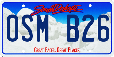 SD license plate 0SMB26
