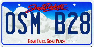 SD license plate 0SMB28