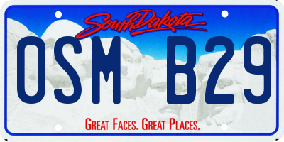SD license plate 0SMB29