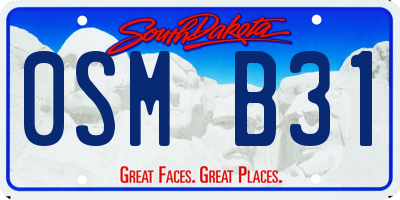SD license plate 0SMB31