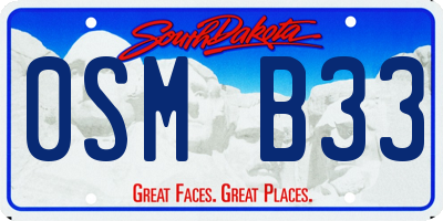 SD license plate 0SMB33