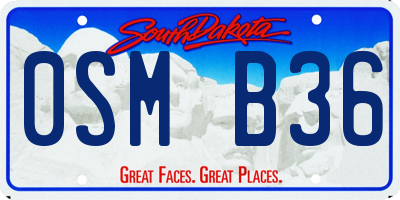SD license plate 0SMB36