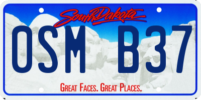 SD license plate 0SMB37